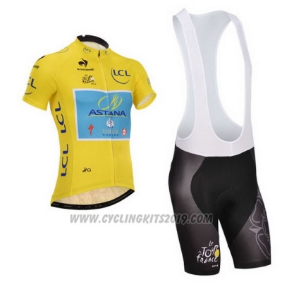 2014 Cycling Jersey Astana Lider Yellow Short Sleeve and Bib Short